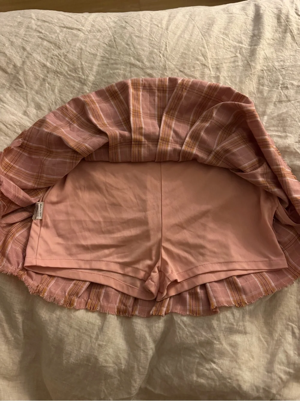 Pink Plaid Pleated Mini Skirt - Women's Skirt